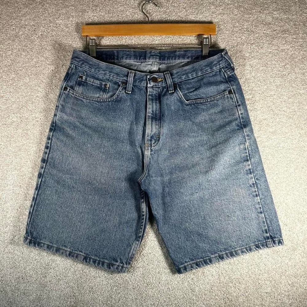 Vintage wrangler blue light wash essential denim jean shorts jorts Size 34